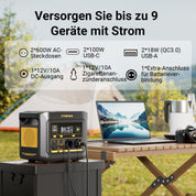 VTOMAN FlashSpeed 600 Tragbare Powerstation mit 110W Solarpanel - 499Wh/600W (Spitze 1200W) Schnellladung Solargenerator LiFePO4 Akku, 100W USB-C 70Min voll aufgeladen für Wohnmobil, Camping, Notfall