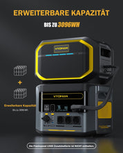 VTOMAN FlashSpeed 1500 Tragbare Powerstation 1548Wh - LiFePO4 Batterie Betriebener Solar Generator mit 230V/1500W AC Ausgang/Eingang, Schnelle Vollladung in 1 Stunde für Zuhause, Camping, Angeln