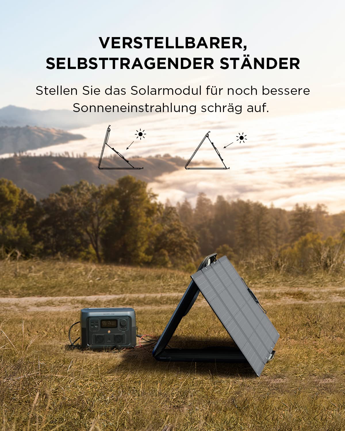 EF ECOFLOW Tragbare Powerstation RIVER 2 MAX mit 160W faltbare solar panel, 512 Wh Solargenerator mit LiFeP04, Schnellladung in 1 Stunde, bis zu 1000 W Leistung, Balkonkraft für Camping