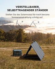 EF ECOFLOW Tragbare Powerstation RIVER 2 MAX mit 160W faltbare solar panel, 512 Wh Solargenerator mit LiFeP04, Schnellladung in 1 Stunde, bis zu 1000 W Leistung, Balkonkraft für Camping