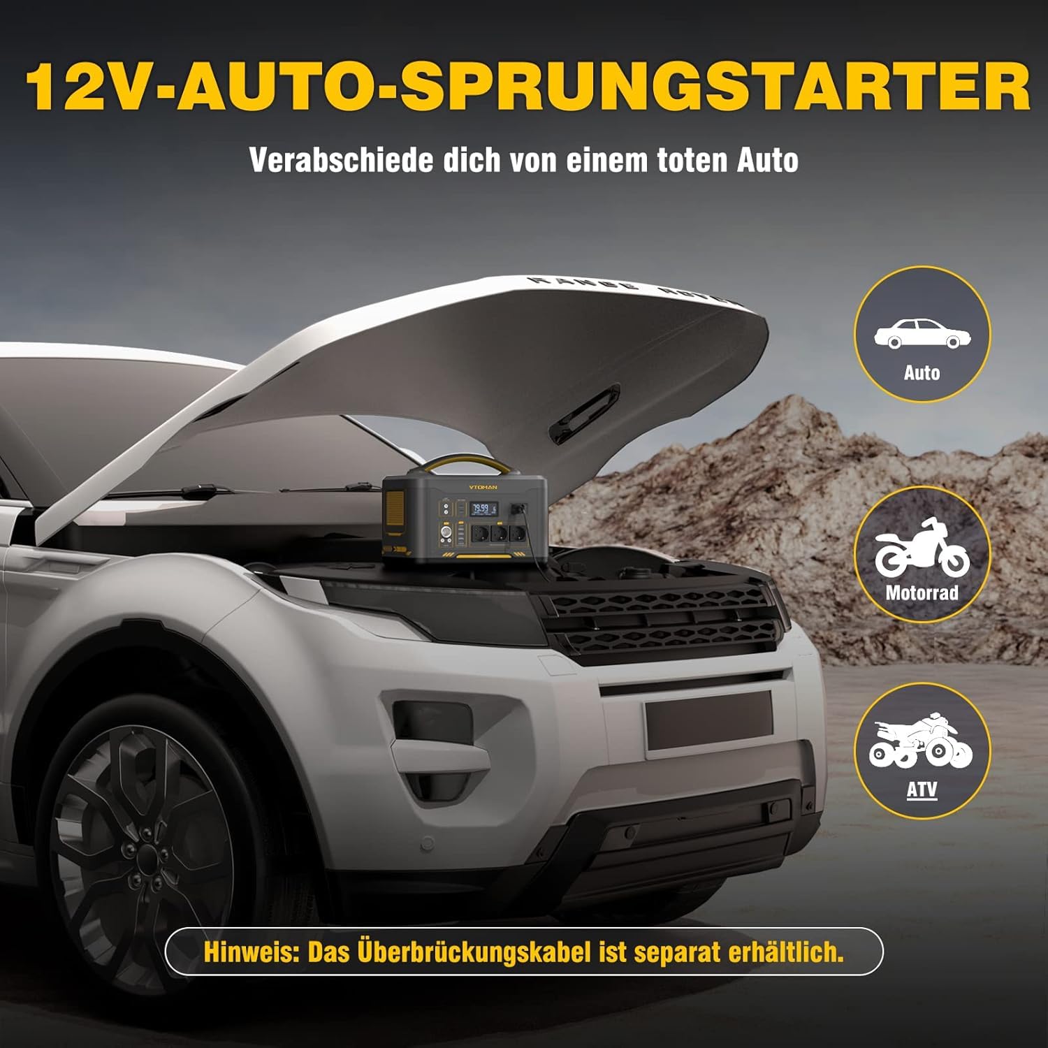 VTOMAN Jump 1500X Tragbare Powerstation mit 200W Solarpanel - 828Wh/1500W Solar Stromgenerator LiFePO4 Batterie Stromspeicher, Erweiterbare Kapazität auf 2376Wh für Camping, Reisen, Wohnmobil, Notfall